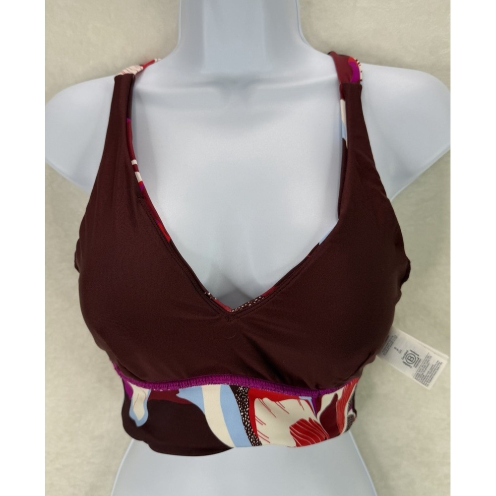 Athleta D-DD Size Small Floral Plunge Bikini Swim Top Hermosa Hero Bloom - Picture 6 of 10